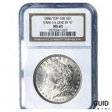 1866 Morgan Silver Dollar NGC MS65 VAM-1 A