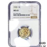 1920 Buffalo Nickel NGC MS65