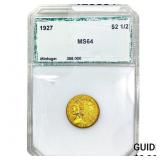 1927 $2.50 Gold Quarter Eagle PCI MS64