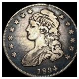 1834 Capped Bust Silver Half Dollar ABOUT  UNCIRC