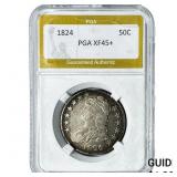 1824 Capped Bust Half Dollar PGA XF45+