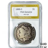 1888-O Morgan Silver Dollar PGA Genuine Hot Lips