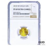 2010-W 1/10oz Gold Eagle $5 NGC PF69 Ultra Cameo