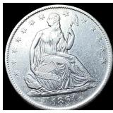 1861-O Silver Seated Liberty Half Dollar  NEARLY