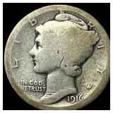 1916-D Silver Mercury Dime NICELY CIRCULATED