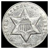 1861 Silver Three-Cent Piece UNCIRCULATED