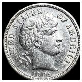 1905-S Silver Barber Dime CHOICE AU