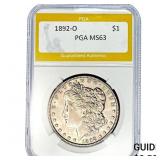1892-O Morgan Silver Dollar PGA MS63