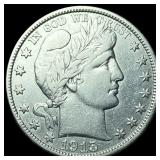 1915-S Silver Barber Half Dollar CLOSELY UNCIRCULA