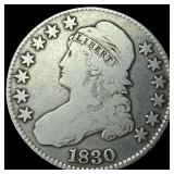1830 Capped Bust Half Dollar LIGHTLY  CIRCULATED