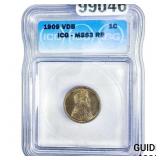 1909 VDB Wheat Cent ICG MS63 RB