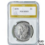 1878 Morgan Silver Dollar PGA MS63