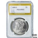 1890-S Morgan Silver Dollar PGA MS63