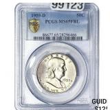 1959-D Franklin Half Dollar PCGS MS65 FBL