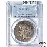 1927 Silver Peace Dollar PCGS AU50