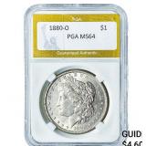 1880-O Morgan Silver Dollar PGA MS64