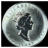1998 Silver 1 oz Canadian Maple Leaf UNCIRCULATED