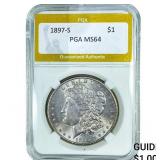 1897-S Morgan Silver Dollar PGA MS64