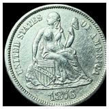 1876-CC Silver Dime CHOICE AU