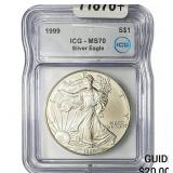 1999 Silver Eagle ICG MS70