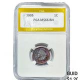 1905 Indian Head Cent PGA MS66 BN