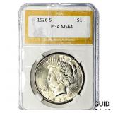 1926-S Silver Peace Dollar PGA MS64