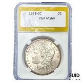 1883-CC Morgan Silver Dollar PGA MS64