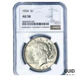 1924 Silver Peace Dollar NGC AU58