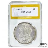 1890-S Morgan Silver Dollar PGA MS63