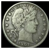 1907-O Silver Barber Half Dollar NEARLY UNCIRCULAT
