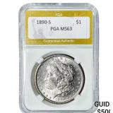 1890-S Morgan Silver Dollar PGA MS63
