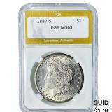 1887-S Morgan Silver Dollar PGA MS63