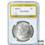 1902-S Morgan Silver Dollar PGA MS64