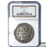 1897-O Morgan Silver Dollar NGC F12