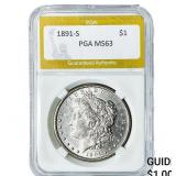 1891-S Morgan Silver Dollar PGA MS63