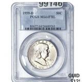 1959-D Franklin Half Dollar PCGS MS64 FBL