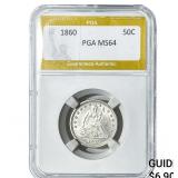 1860 Seated Liberty Half Dollar PGA MS64