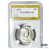 1949 Franklin Half Dollar PGA MS66+FBL