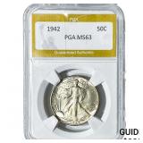 1942 Walking Liberty Half Dollar PGA MS63