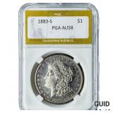1883-S Mercury Silver Dollar PGA AU58