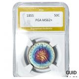 1855 Seated Liberty Half Dollar PGA MS62+