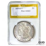 1878 8TF Morgan Silver Dollar PGA MS63