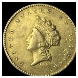1855 Gold $1 Indian Head Type 2 CLOSELY  UNCIRCUL