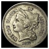 1872 Nickel Three-Cent Piece CLOSELY  UNCIRCULATE