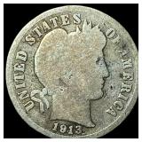 1913-S Silver Barber Dime NICELY CIRCULATED