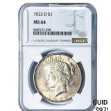 1923-D Silver Peace Dollar NGC MS64