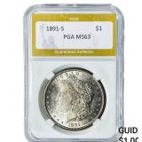 1891-S Morgan Silver Dollar PGA MS63