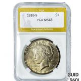 1926-S Silver Peace Dollar PGA MS63