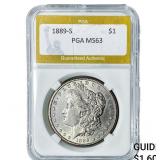 1889-S Morgan Silver Dollar PGA MS63