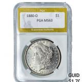1880-O Morgan Silver Dollar PGA MS63